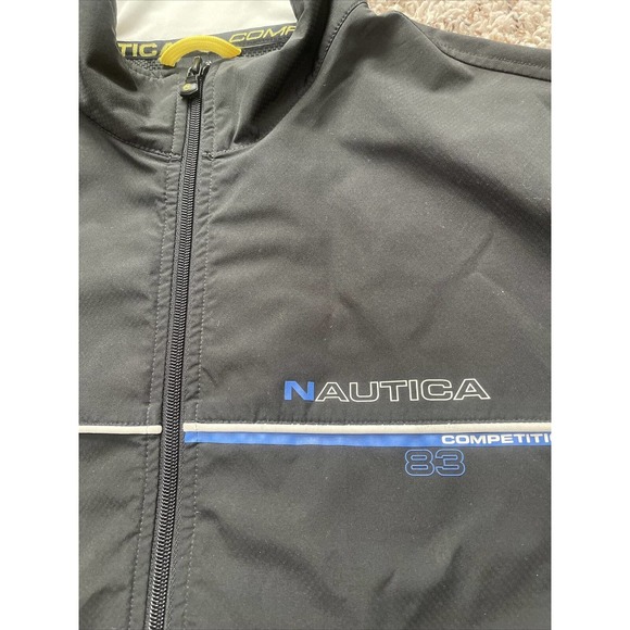 Vintage Nautica Competition Softshell Black Full Zip Windbreaker Jacket VTG - Picture 4 of 10